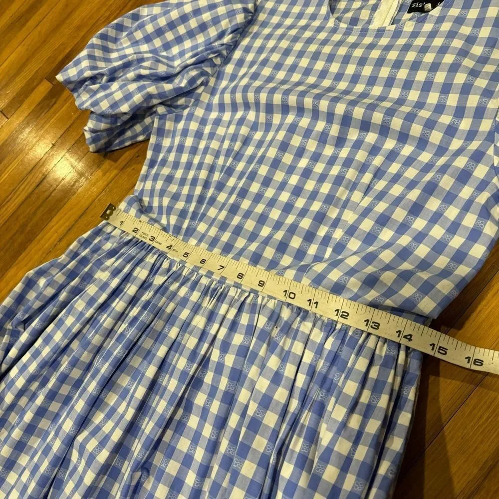 Sister Jane Giggle Plaid Gingham Puff Sleeved midi Dress (collar not included) - Picture 11 of 11